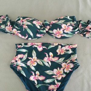 Floral Fashion Nova High Waisted Swim Suit